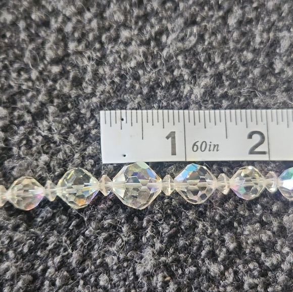Vintage Double Strand Iridescent Crystal Necklace - Picture 9 of 10